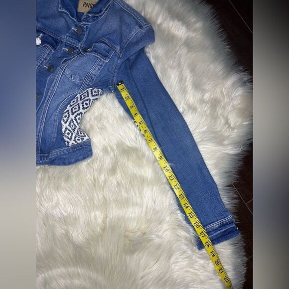 Paige Vermont Denim Jacket Mosaic Tile Western Aztec sz small - Picture 8 of 8